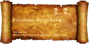 Kirchner Krisztina névjegykártya